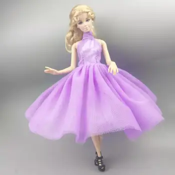 1:6 Roxa com Gola Alta, Ballet Vestido para a Boneca Barbie com Roupas Roupas de Vestido de Festa Vestido de 4 camadas Saia de 1/6 BJD Bonecas de Brinquedo Acessórios