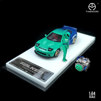 1:64 Toyota Supra FALKEN Mazda RX-7 liga de modelo de carro cena com boneca de Presente Coleção