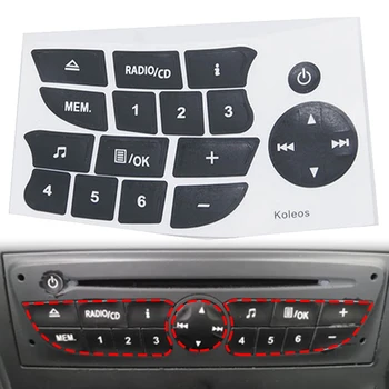 1Pcs de Áudio do Carro do Reparo do Botão de Etiqueta Interior Painel Botões de Rádio Reformar Decalques Adesivo para Renault Clio Megane 2009-2011