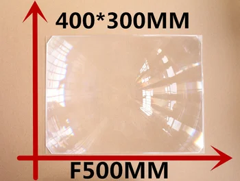 1pcs/muito grande de tamanho de 400 x 300MM Retângulo DIY projetor Fresnel distância Focal da Lente de 500 mm, de Alta concentração lente