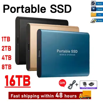 1TB Portable SSD de Alta velocidade Móvel, Unidade de Estado Sólido 500GB/512GB SSD Unidades de disco Rígido portáteis de Armazenamento Externo Decives para o Portátil