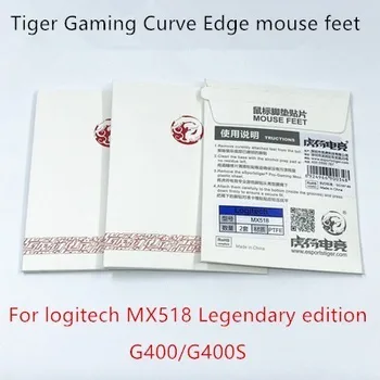 2019 Chegada Nova 2 sets/pack Tigre Mouse para Jogos de Patins Pés Para logitech MX518 G400 G400S Branco Desliza Curva de Borda