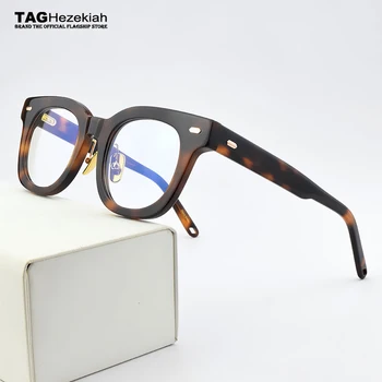 2023 Vintage Rodada Óculos Com Armação Homens Mulheres Computador Óculos Transparente, Óculos Retrô, A Marca De Óculos De Acetato De Quadros