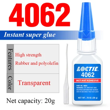 20g Loctite 4062 Super Cola de Alta Resistência, Rápida secagem Instantânea Cola para Plástico e Borracha