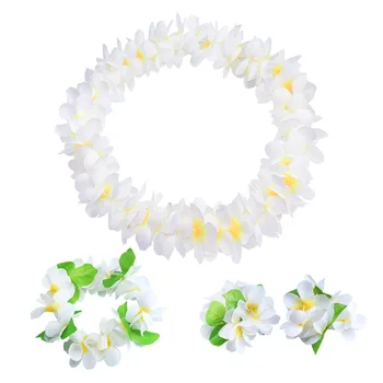 4pcs/monte havaí festa leis flor, coroa de flores garland colar havaiano hawai vestido floral para Crianças Cabeça Decorações Falso Flor