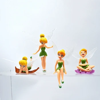 4Pcs/Set 4-9cm de Princesa da Disney Tinker Bell Andersen, Contos de Fadas dos desenhos animados do PVC Figuras de Ação, Bonecos, Estatuetas, Modelo de Brinquedos Presentes
