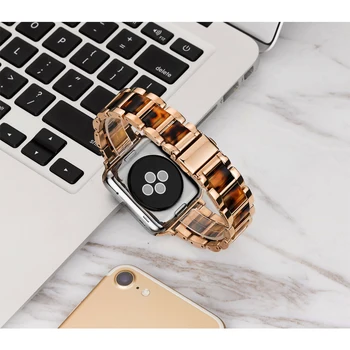 Aço inoxidável, pulseira de resina para a apple faixa de relógio de 44mm 42mm 41mm 45mm iwatch 42mm 38mm bracelete para apple relógio SE/7/6/5/4/3/2