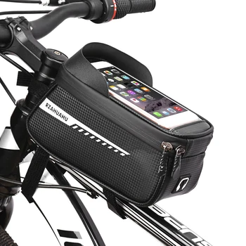 Bicicleta Bag duplo Frontal Moldura Superior do Tubo de Ciclismo Saco Reflexiva 6.5 no Caso do Telefone Telefone Touchscreen Pannier MTB Mountain Bike Acessórios