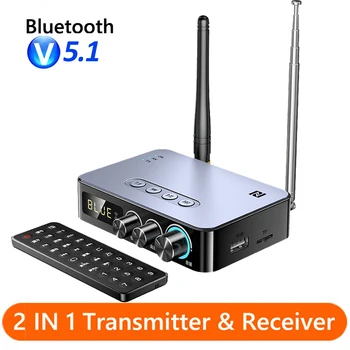 Bluetooth 5.1 Receptor Transmissor Adaptador de Áudio do Disco de U do Cartão do TF Jogar Aux de 3,5 MM Estéreo Adaptador sem Fio Com Controle Remoto