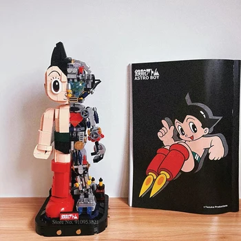 Cartoon Figura de Ação do Astro Boy Construção de Blocos de Tijolos de Brinquedo Móvel Bonecas Colecionáveis Modelos de Brinquedos para Aniversário de Meninos Meninas rapazes raparigas Presente 32cm