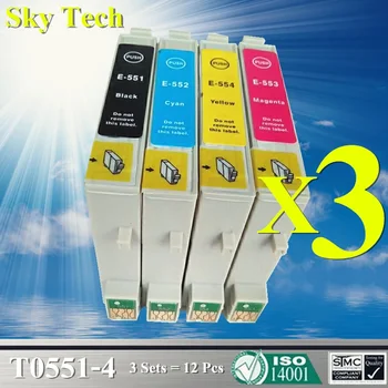 Cartuchos de Tinta compatíveis Para T0551 - T0554 , Terno para Epson Stylus Photo RX420 / RX425 / RX520 / R240 / R245 etc