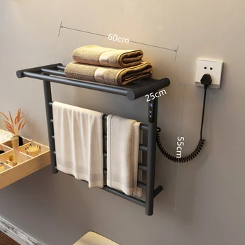casa de banho de aquecimento Elétrico toalheiro domésticos, acessórios de casa de banho cinza escuro termostática secagem toalha de banho rack de toalha quente