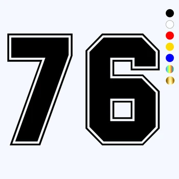 CK3228# multicolor Número 76 engraçado adesivo de carro de vinil decalque impermeável do carro auto adesivos branco/preto para pára-choques