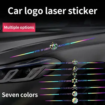 Colorido Reflexiva Laser Decoração Do Carro Adesivos Legal Porta Do Carro O Corpo Impermeável, Protetor Solar Decalques Do Logotipo Do Carro Montar Adesivos