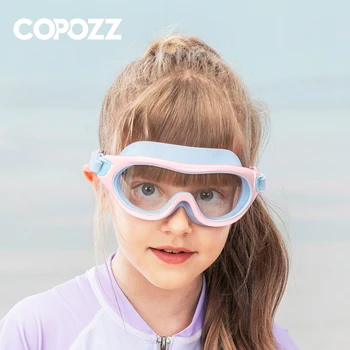 Copozz Profissional de Grande Moldura Crianças Óculos de Natação Impermeável, Anti Névoa UV Óculos de Mergulho HD Crianças Óculos de Natação Óculos de Gafas