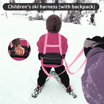 Crianças De Esqui Cinto De Segurança Com A Tração Da Corda De Confiança De Esqui Alça De Ombro Ajustável Para O Exterior De Patinação De Esqui De Crianças De Formação Correia