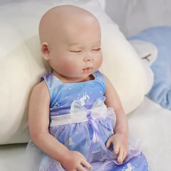 De Corpo Inteiro Macio De Silicone De Platina Reborn Baby Doll De 18 Polegadas De Silicone Sólido Renascimento Da Menina Do Bebê De Brinquedo Para As Crianças Presentes Artesanais Boneca