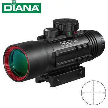 DIANA 4X33 Verde Red Dot Sight Âmbito Tático Óptica Riflescope Ajuste 11mm Trilho 20mm Escopos Rifle de Caça