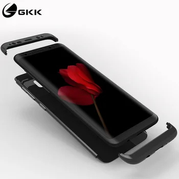 GKK Case para Samsung Galaxy S8 S9 S6 S7 Caso de Borda Resistente Armadura 360 com Tudo incluído Matte Rígido do PC para o Galaxy S8 S9 Além de Cobrir Caso
