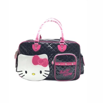 Hello Kitty Bolsas mulheres PU Material Brilhante Portátil Crossbody Saco de Viagem Cute Travel Tote Senhoras Saco de Mão Pures e Bolsas