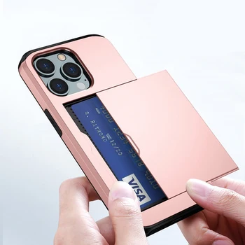 iK05 Para iPhone 11 12 13 Pro Max Mini X XR 7 8 Plus SE de 2020 Luxo de Largar Resistente à Ranhura do Cartão de Carteira de Celulares Smartphone Caso