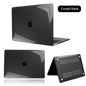 Laptop Case para Apple Macbook Air Pro Retina M1 Chip 11 12 13 15 Polegadas,Para 2020 Pro 13 A2338 A2289 A2179 Cristal Preto Casca Dura