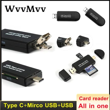 Leitor de Cartão SD USB 3.0, Leitor de Cartão Micro SD TF Leitor de Smart Adaptador de Cartão de Memória Tipo C Cardreader USB 2.0 OTG Micro forLaptop