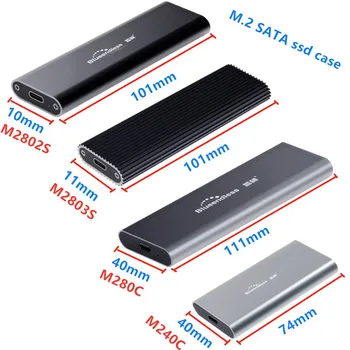 M. 2 SATA NGFF m.2 ssd caso portátil Disco SSD Tipo de Gabinete c USB 3.0 2242/2260/2280 SSD Gabinete de Alumínio SSD Caddy