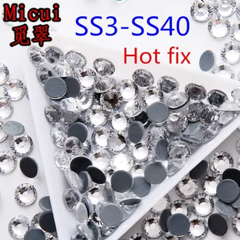 Micui SS3-SS40 Claro Strass Hot fix Ferro Em Strass Para a Roupa de Cristal de Alta Qualidade de Vidro a Quente de Vidro traseira de Pedra MC995