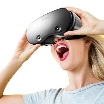 Realidade Virtual 3D Fone de ouvido VR Smart Óculos de Capacete Para Smartphones Telefone Celular Mobile 7 Polegadas Lentes de Binóculos Com Controladores