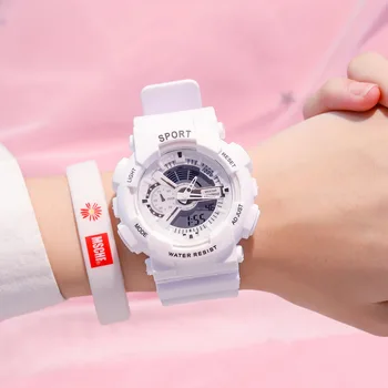 Relógio esportivo Rodada Mostrador Luminoso Casuais, Relógios de Pulso para Homens de Borracha Elegante Relógio Impermeável Relógio de Pulso para as Mulheres