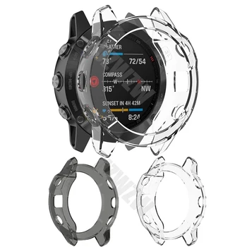 TPU macio estojo de Proteção Para o Garmin Fenix 6X / 6X Pro / Fenix 6 / Fenix 6S Pro Smart Watch HD Claro Tampa do pára-choque Acessórios