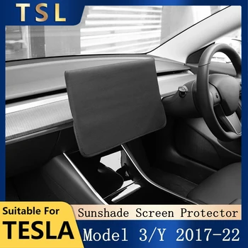 Vidro Temperado Para Tesla Model 3 Y 2022 Acessórios De Navegação Tampa Capa Do Pára-Sol Protetor De Tela Do Filme De Tecido Impermeável