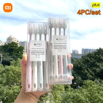 Xiaomi 4PC/set Adultos Cerdas da Escova de dentes Macia Escova de Dentes, Escovas de dentes Escova de Dentes Escova de dentes de Viagem de Fábrica por Atacado