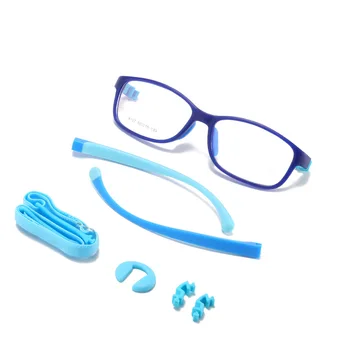 Óptica Crianças Armações de Óculos TR90 Flexível Crianças de Silicone, Óculos Bebê de Óculos de Crianças de Borracha, Óculos Azul Unise