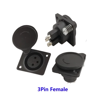 1/2Pcs XLR Fêmea Conector de 3 pinos XLR Painel de entrada de Tomada de Montagem do Adaptador de Áudio de Plástico Mic 3 Terminais Com Poeira