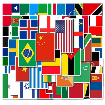 10/100 PCS Países Bandeira Nacional Adesivo de Brinquedos para Crianças de Futebol Fãs de Futebol Decalque Scrapbooking caso de Viagens Laptop Adesivos