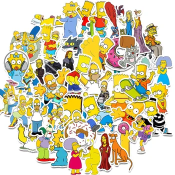 10/30/50pcs de desenhos animados Os Simpsons Adesivos para as Crianças Brinquedos Impermeável Decorativos de Garrafa de Água de Caso de Telefone Portátil Bonito Decalques Adesivo