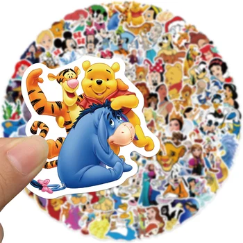 10/30/50PCS Mistura dos desenhos animados de Disney Micky Winnie Princesa Adesivos Graffiti Decalques Para Skate Telefone Portátil PVC Autocolante de Crianças Brinquedo