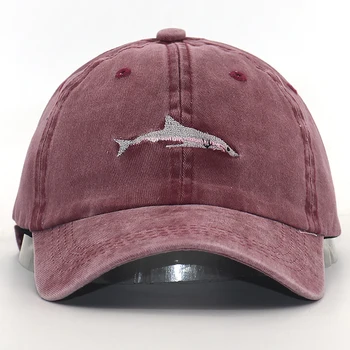 100% algodão lavado tubarão boné bordado do hip hop pai chapéu homens mulheres da moda snapback chapéus de alta qualidade
