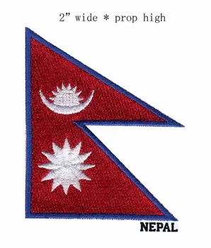 100% NEPAL bandeira bordada patch de 2 