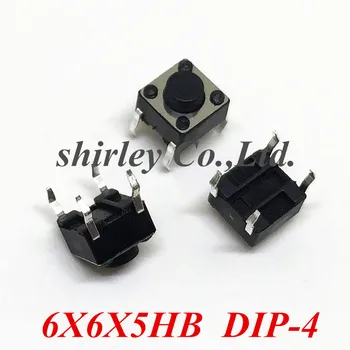 1000PCS DIP-4Pins 6*6*5 mm Interruptor pulsador Botão liga 6x6x5H