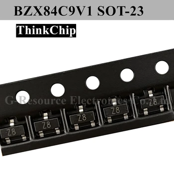 (100pcs) BZX84C9V1 SOT-23 SMD Tensão Estabilizada de Diodo 9.1 V (Marcação Z8)