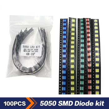 100PCS/MONTE SMD do DIODO emissor de Luz do Diodo Kit 5050, Amarelo, Vermelho, Verde, Branco True Blue Light Emitting Diode Peças Eletrônicas