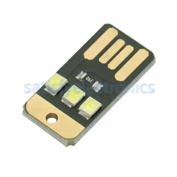 10PCS Cartão de Lâmpada Bulbo Led Keychain Mini Noite do DIODO emissor de Luz de Alimentação Portátil de USB Branco