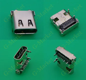 10pcs/lot USB 3.1 Tipo-C 24 Pinos Fêmea SMD DIP PCB Conector para projeto de PCB DIY alta corrente de carregamento rápido
