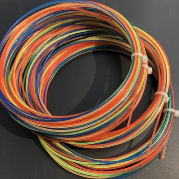 10pcs ZARSIA arco-íris raquete de tênis de cordas de Nylon sensação suave colorido seqüência de tênis de 1,3 MM de 12,2 M
