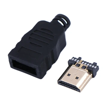 1PCS NOVO Macho de HDMI Conector de Transferência de Terminais Com Caixa de Cor Preta