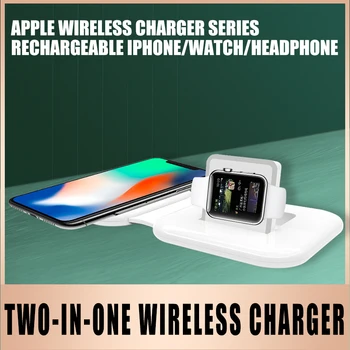 2 Em 1 Qi sem Fio Suporte do Carregador sem Fio do Carregador de carga rápida de Dobramento magnético para a Apple Assista 8 7 6 5 4 SE/iPhone 12 11 XS 8