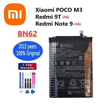 2022 anos 6000mAh BN62 Bateria Original Para Xiaomi POCO M3 / Redmi 9T Nota 9 4G Versão de Alta Qualidade da Bateria do Telefone Móvel Ferramentas